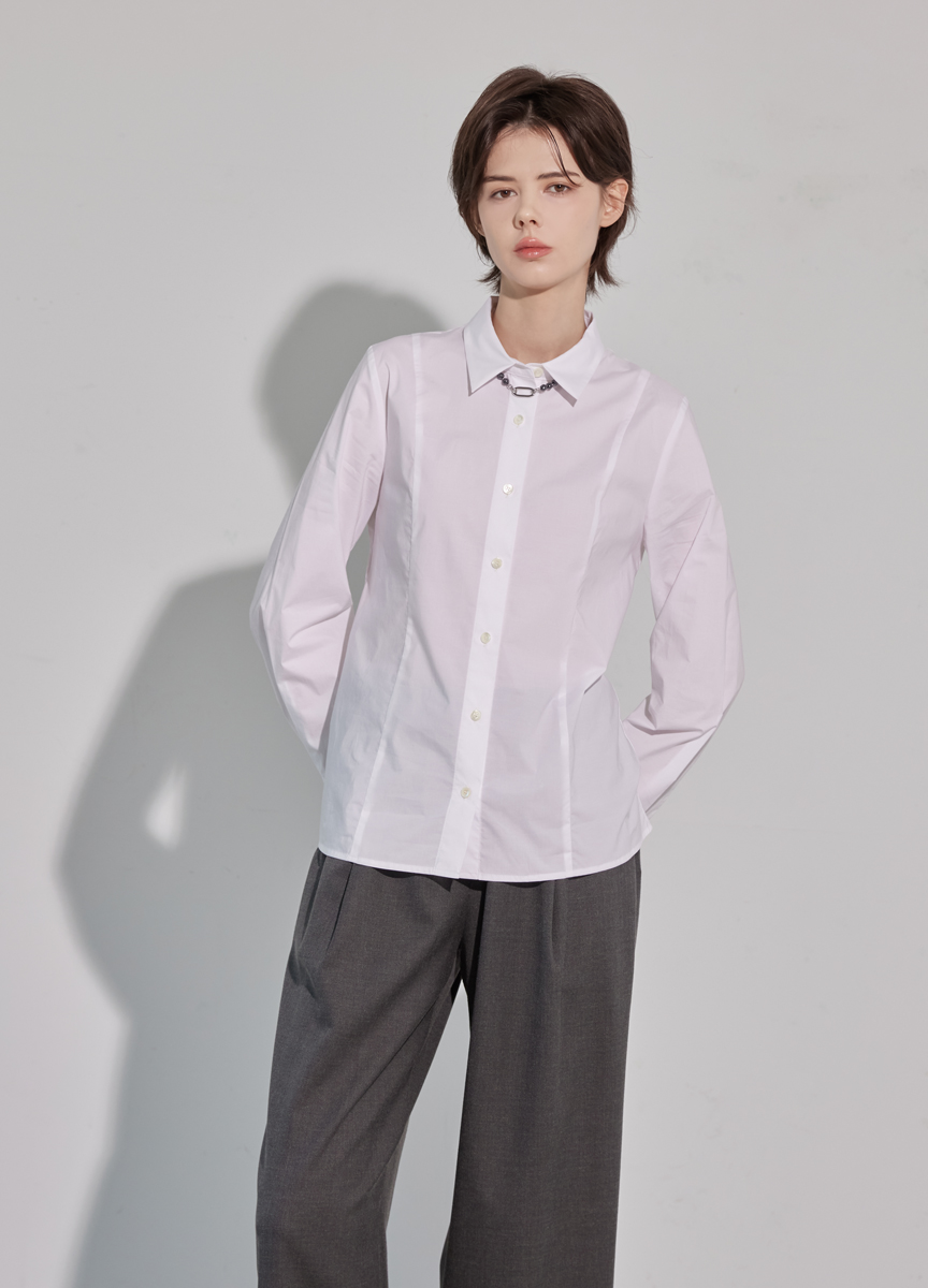 棉質收腰設計襯衫